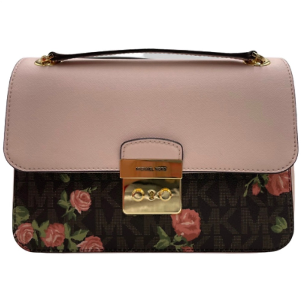 Michael Kors Brandi Medium Signature Brown Multi Flap Shoulder Bag